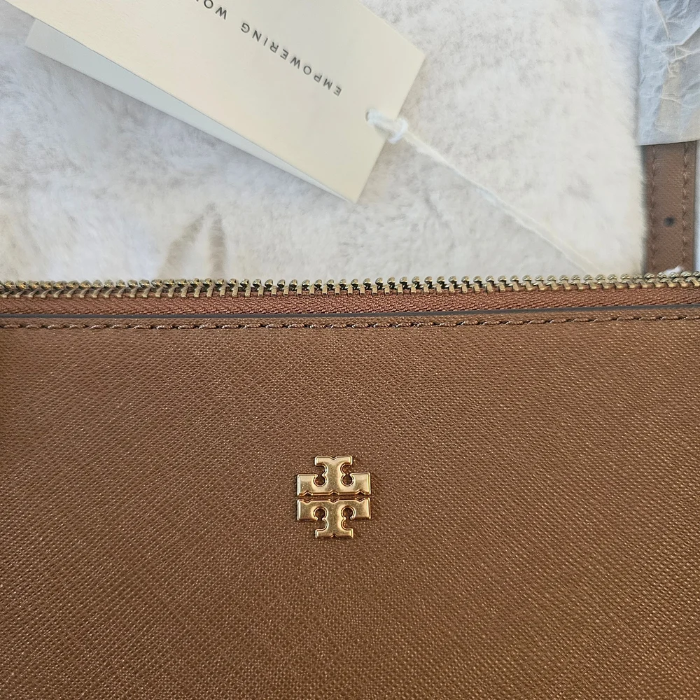 Tory Burch Emerson Large Double Zip Leather Tote Bag - Picture 8 of 14